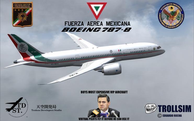 FS2004/FSX Mexican Air Force Presidential VIP 787-8