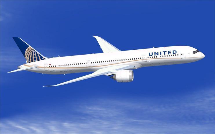 FS2004 United Airlines Boeing 787-9