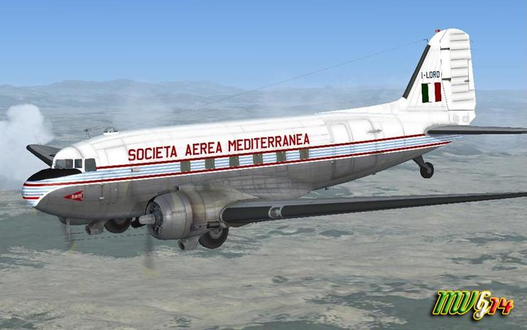 FSX Societa'Aerea Mediterranea Douglas C-47