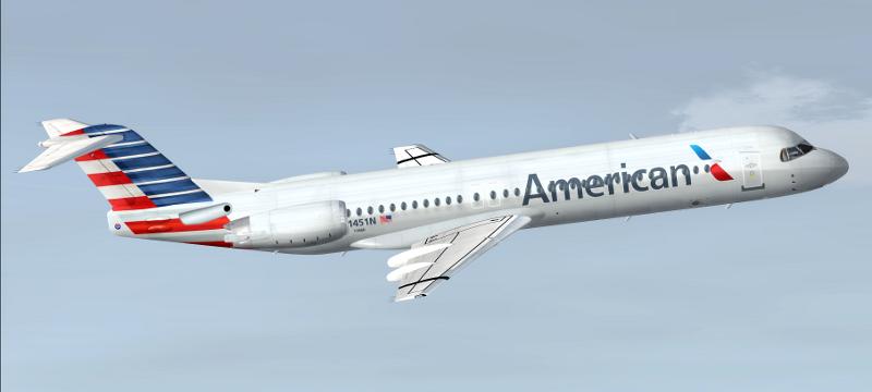 FS2004 American Airlines Fokker 100