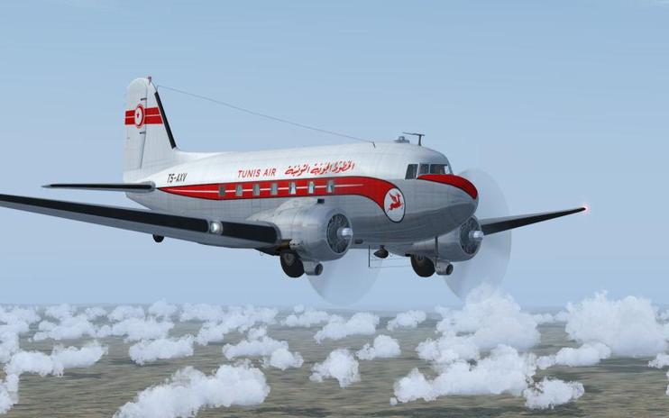 FS2004 Tunis Air Douglas C-47