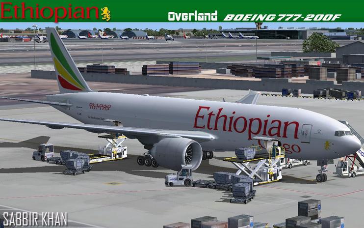 FS2004/FSX Ethiopian Boeing 777-200F