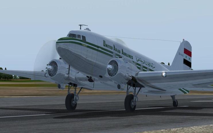 FS2004 United Arab Airlines Douglas C-47