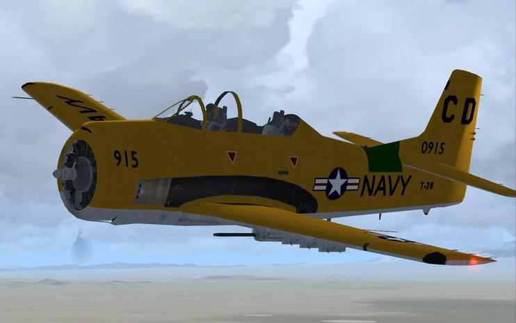 FSX T-28 Texan With Updated Panels