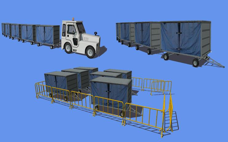 FS2004/FSX Airport Baggage Cart