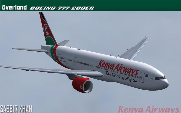 FS2004/FSX Kenya Airways Boeing 777-200ER